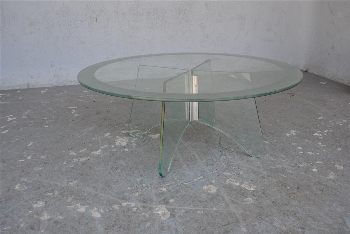 Roundtable low 80s vintage in glass and plexiglass