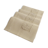 4 old embroidered napkins in cotton 33x33
