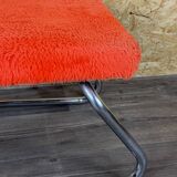 1960s 1970s Ottoman Footstool with Ladder Space Age Orange
