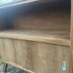 Vintage low TV unit / bookshelf sideboard with tapered legs.