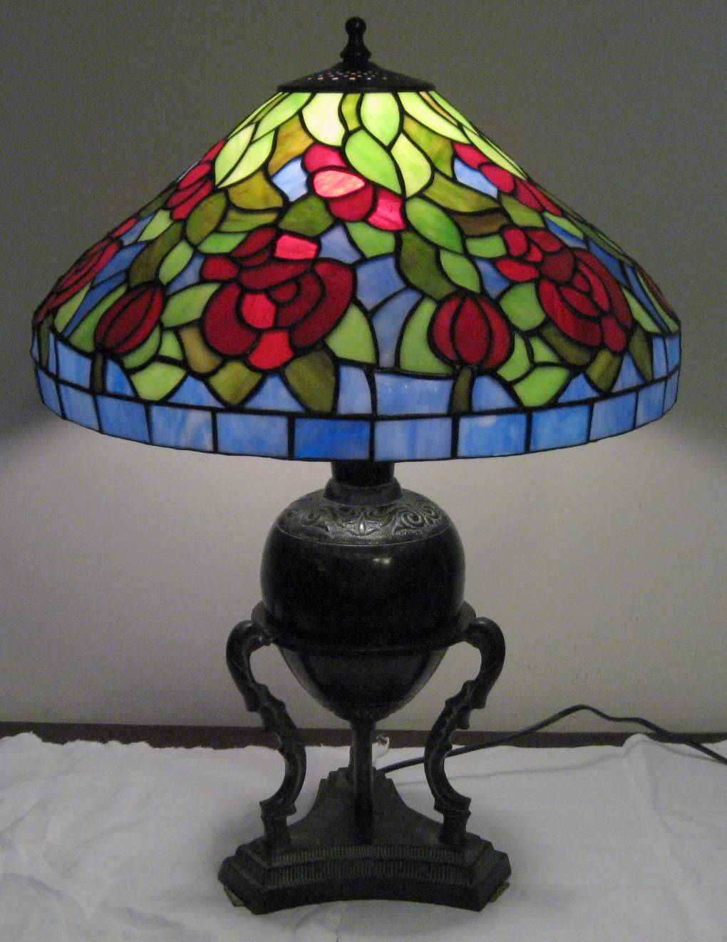 Lampe de table style Tiffany vintage (années 1990)