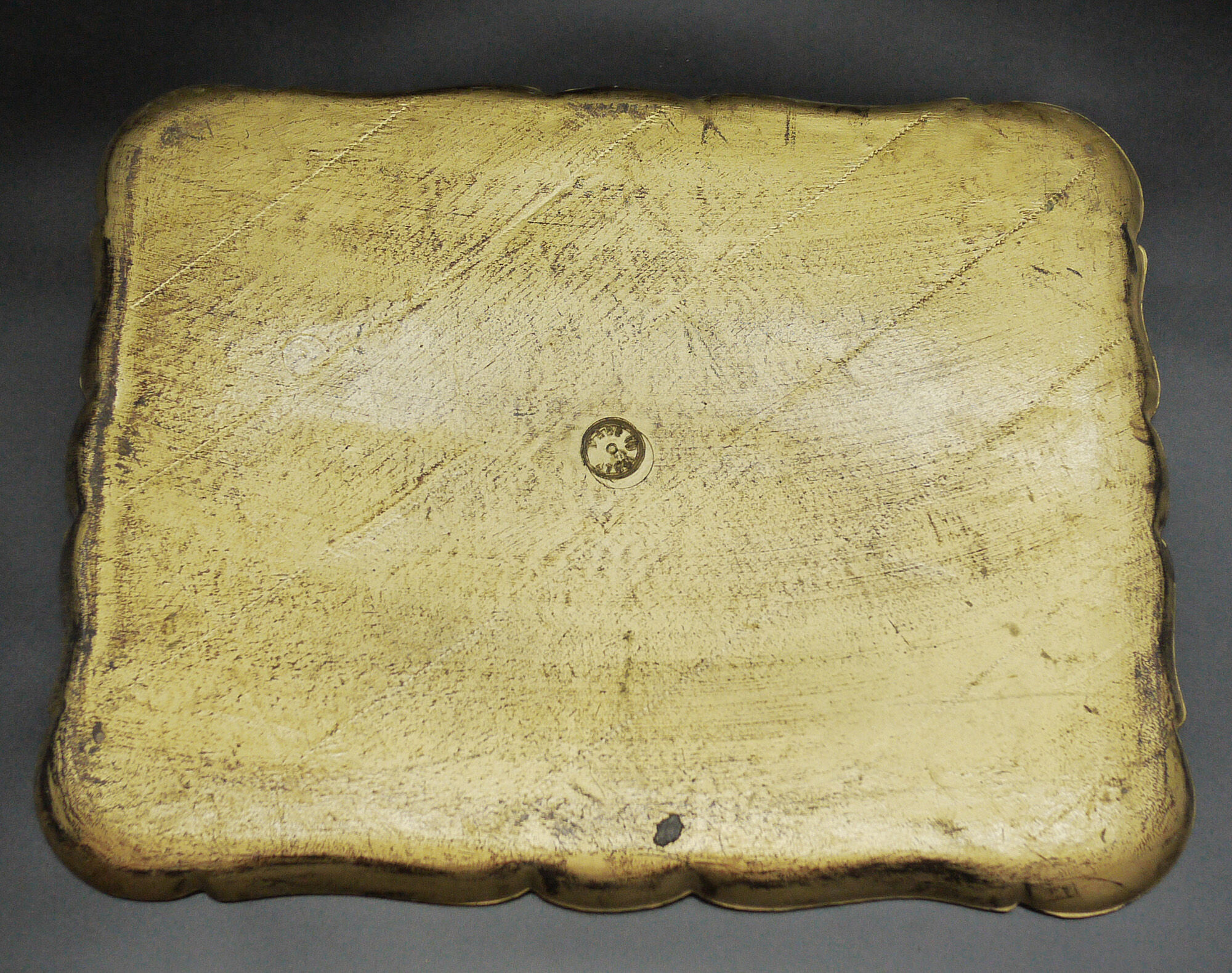 Florentine tray in resin painted with the hand of rectangular shape