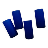 Set of 4 Klein blue frosted glass vintage glasses