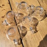 Quintet transparent glass coffee cups