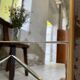 Italian engraved bistro mirror 60s XL