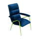 fauteuil velours bleu métal vert 60s moderne