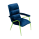 fauteuil velours bleu métal vert 60s moderne