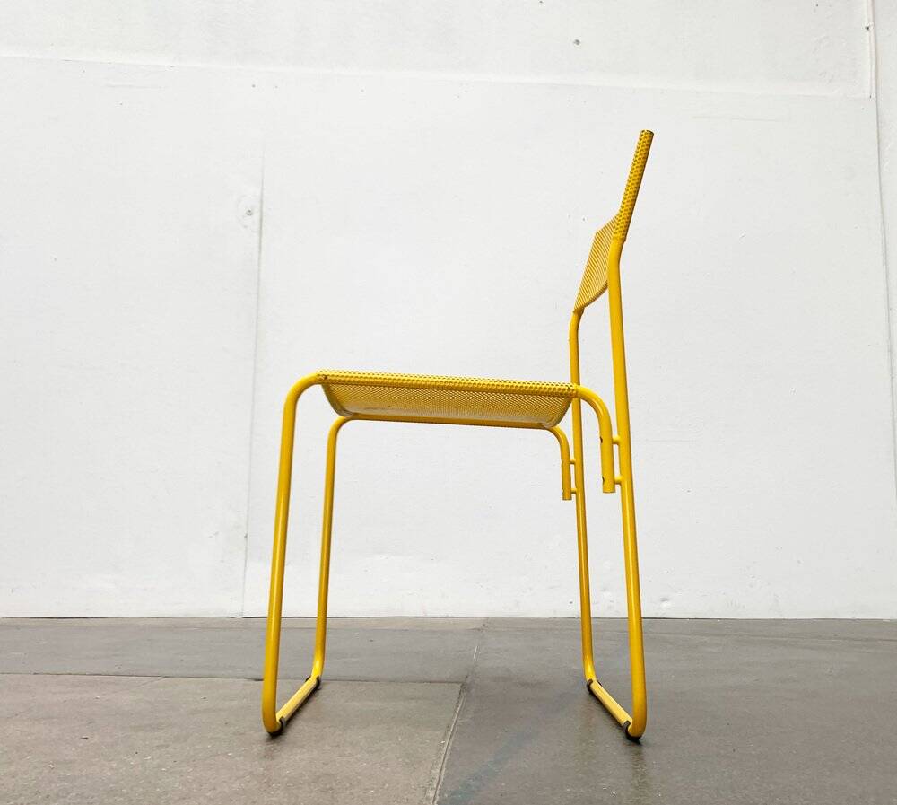 Italian perforated metal chair from the mid-century space age, 1960s.