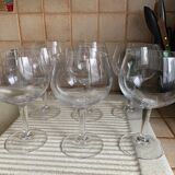 Set of 8 large crystal wine glasses