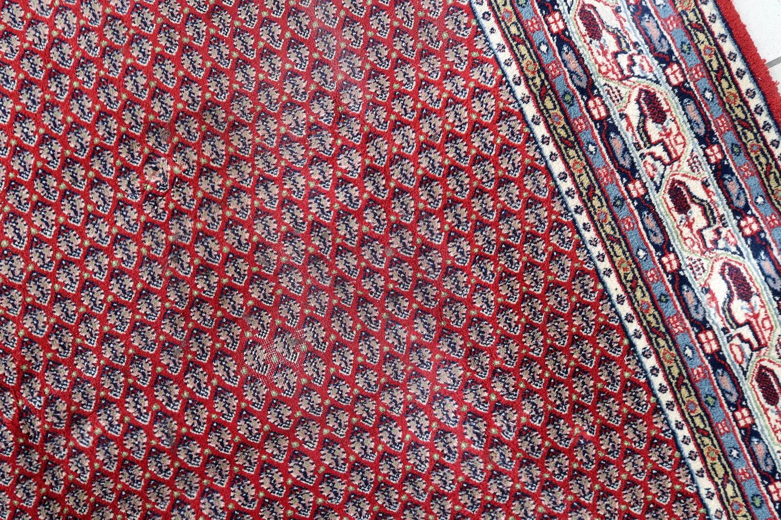 Handmade vintage Indian Seraband rug 204cm x 252cm 1970s
