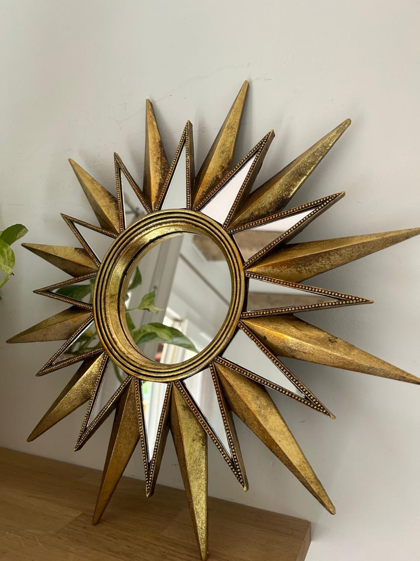 Grande étoile décorative avec miroir mural