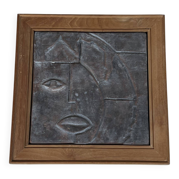Tableau Moderniste en Céramique à Décor Cubiste, Années 1970. — Beyit
