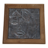Modernist Ceramic Table with Cubist Decoration, 1970s.