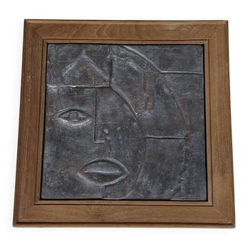 Modernist Ceramic Table with Cubist Decoration, 1970s.