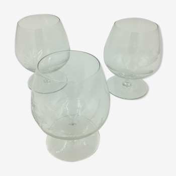 Lot de 3 verres à cognac en cristal