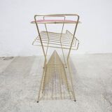 Red vinyl and golden brass server 1960