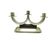 Three-armed candlestick, Art Deco, silver-plated brass, Quist, Germany, 1950s