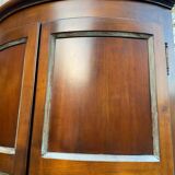 19th-century quarter-round oak solid wood corner library