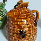 Set of old teapots and honey pot