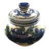 Blue-decorated stoneware pot