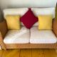Antique 2-seater rattan sofa from the 70s