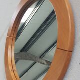 Round elm mirror, 80's