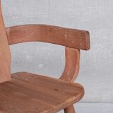 Belgium Oak Brutalist Mid-Century Chair by De Puydt