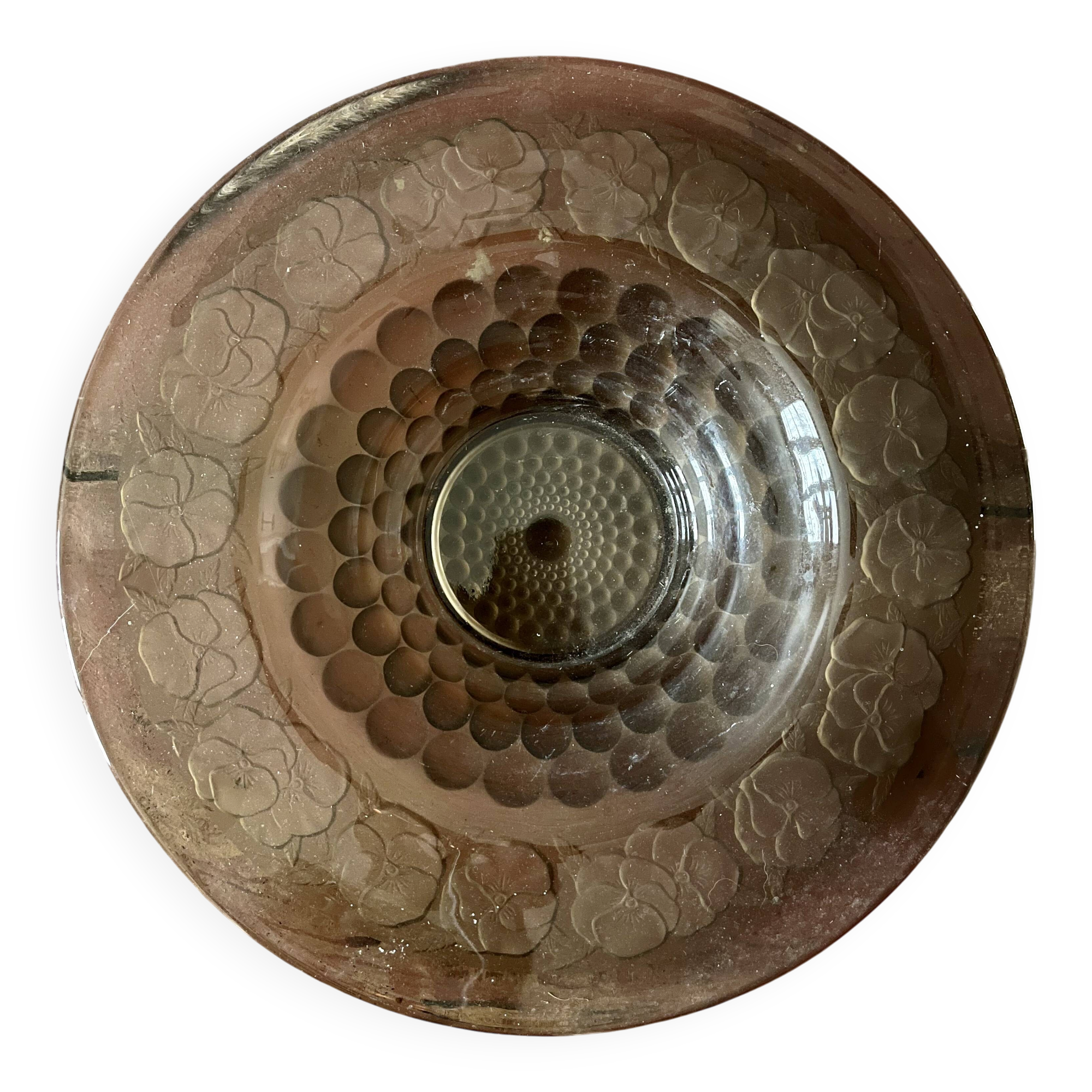 Art Deco plate in smoked glass