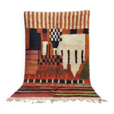 Tapis berbère marocain multicolore 300x200 cm – motif figuratif – fait main