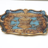 Old carved & patinated wooden top baroque style