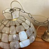 Lampshade in mother-of-pearl and brass
