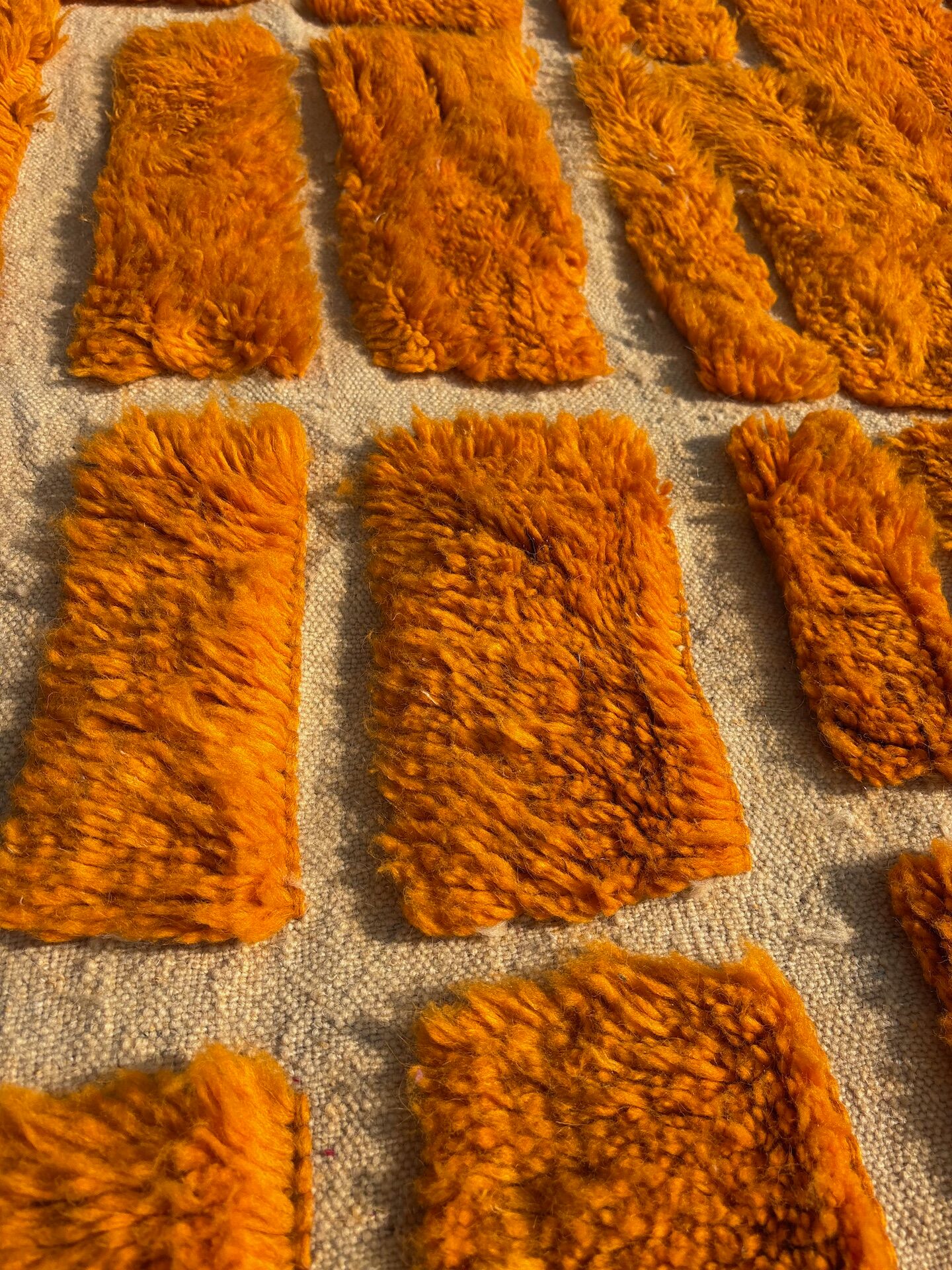 Clementine - Custom orange wool Berber rug