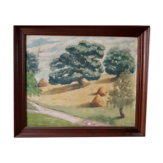 Tableau paysage ancien