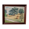 Tableau paysage ancien