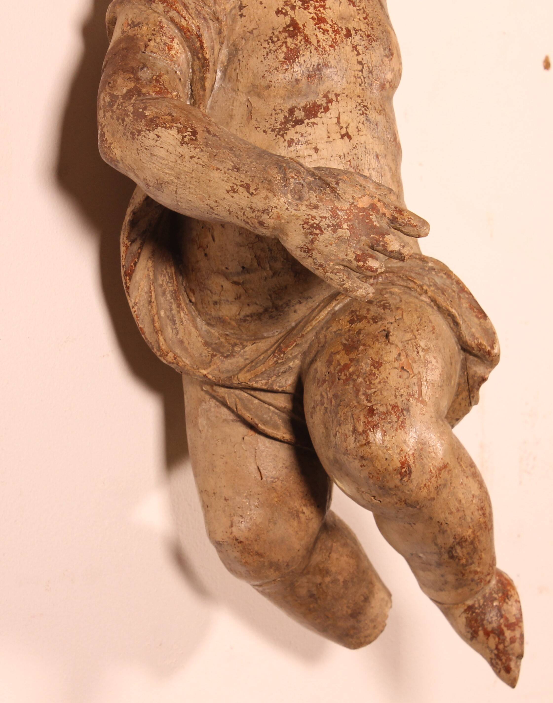 Carved Wooden Cherub - 18th Century