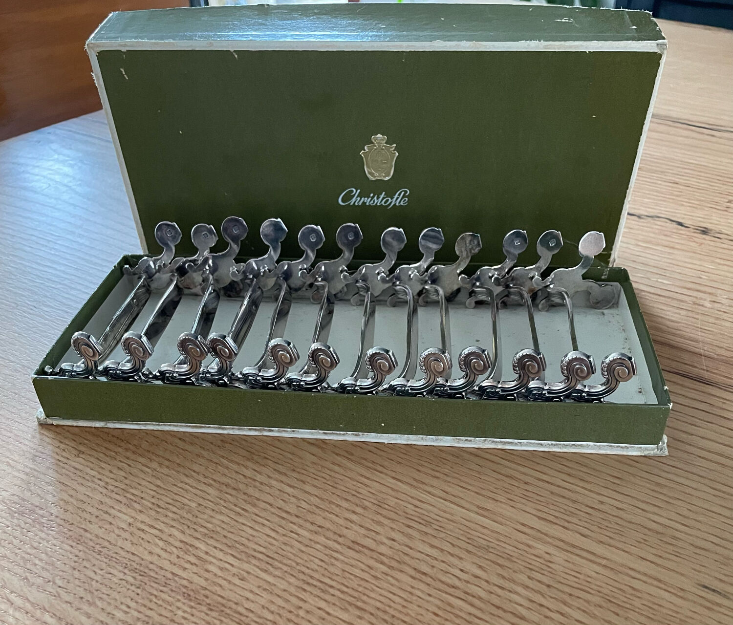 12 christofle silver metal knife holder