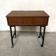 Teak bedside table on casters, vintage 60s end table