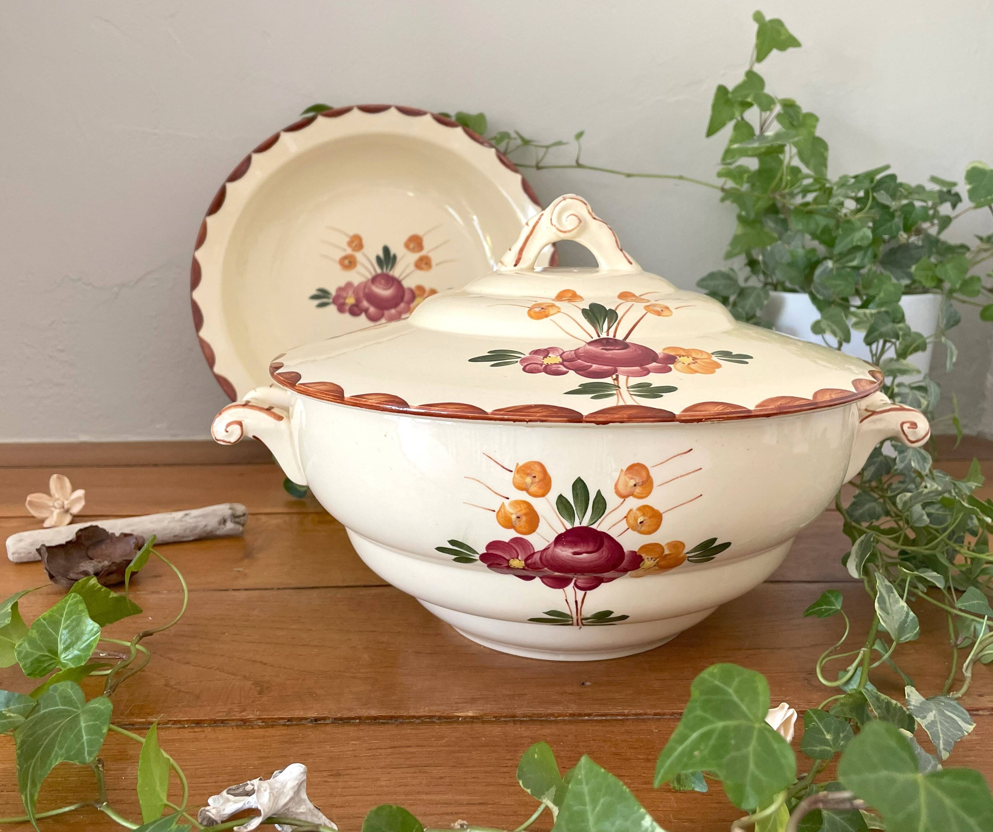 Antique Longchamp earthenware soup tureen