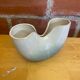 Vase design gilde ceramic white blue