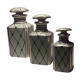 Set of 3 bottles in Limoges Art Deco porcelain