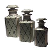 Set of 3 bottles in Limoges Art Deco porcelain