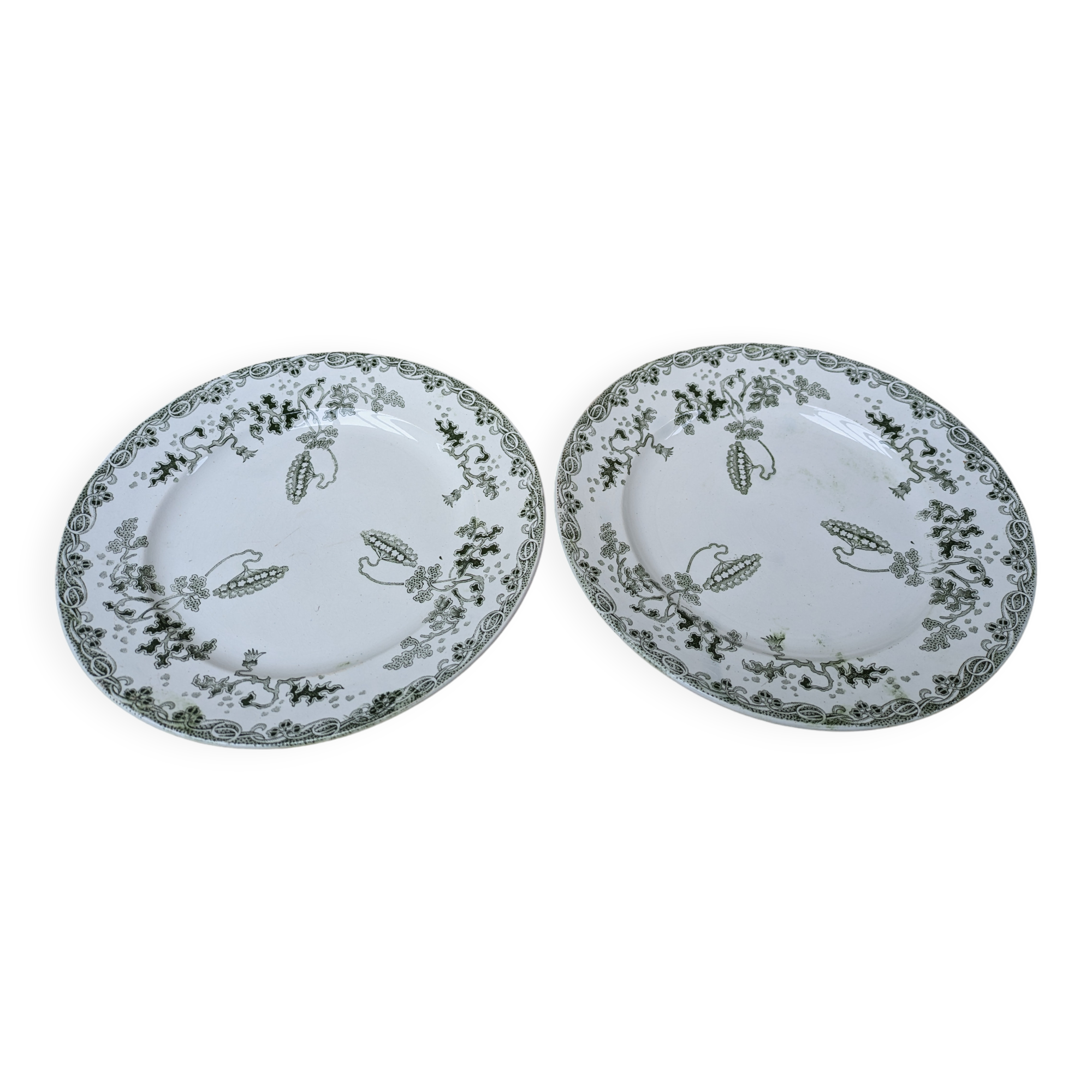 Set of 2 small ironstone plates Saint Amand and Hamage Modern Style model