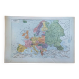 Old geographical map of Europe Larousse