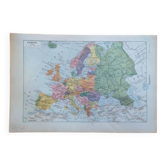 Old geographical map of Europe Larousse