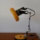 Articulated orange Aluminor desk lamp industrial design 70s