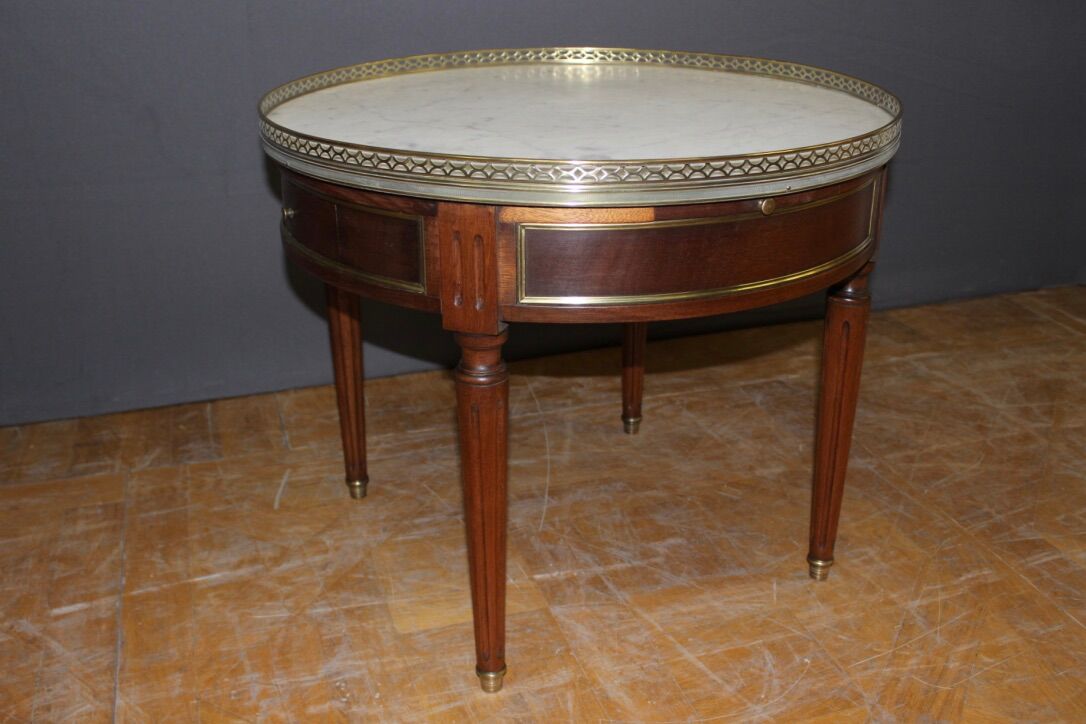 Coffee hot water bottle table in mahogany and brass XX