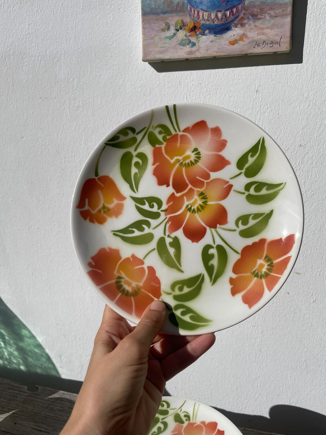 8 Moulin des Loups flower-patterned dinner plates