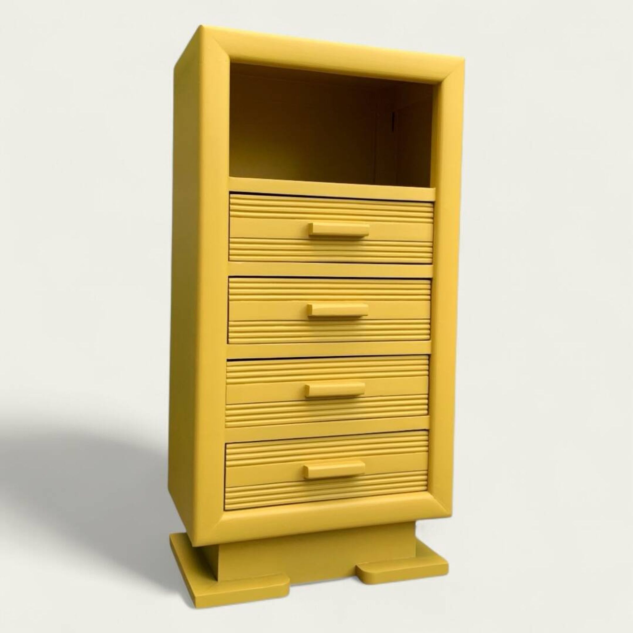 Ochre yellow Art Deco chest of drawers