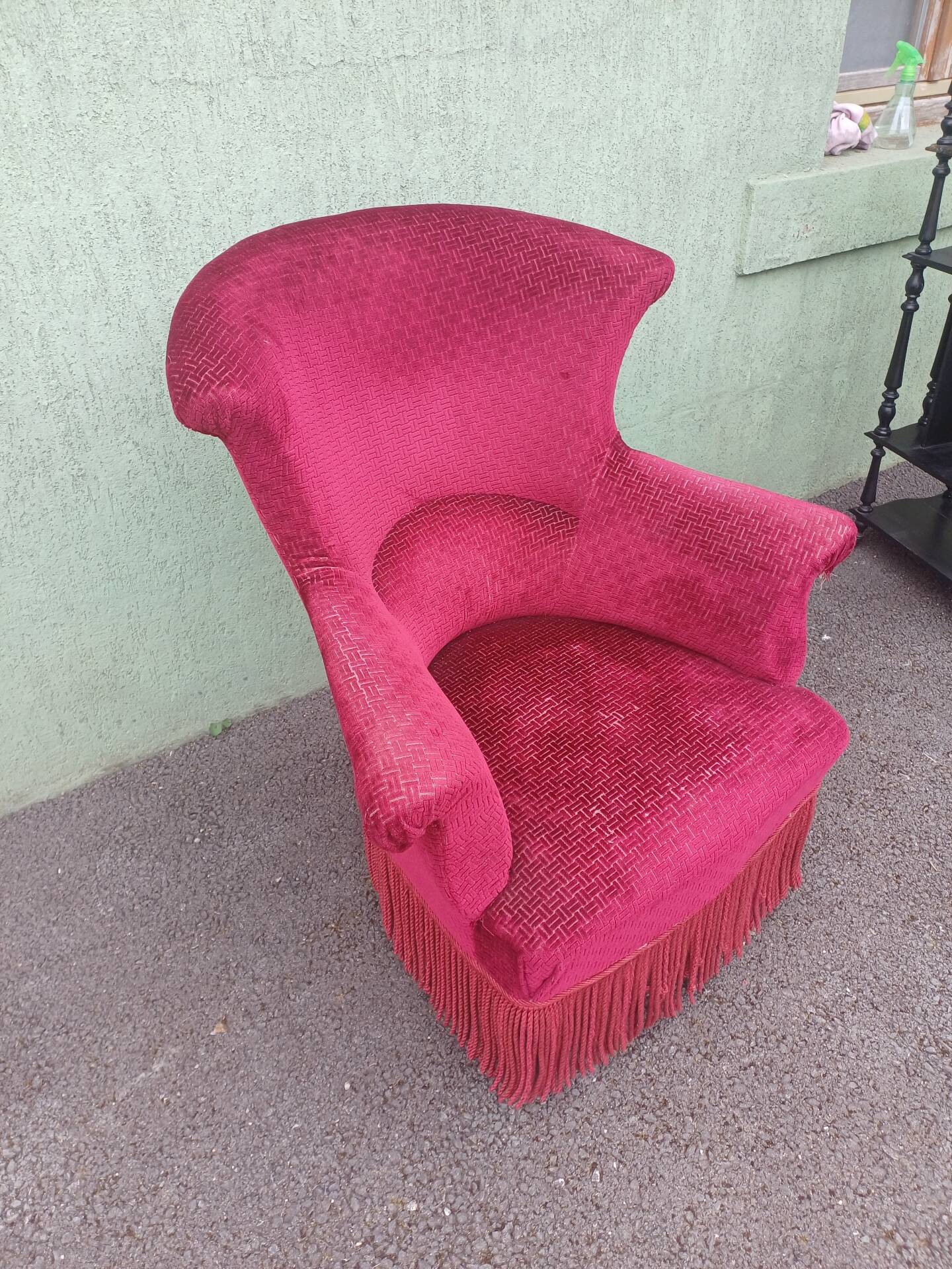 Red velvet armchair
