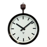 Industrial bakelite double sided factory clock from pragotron, 1950s